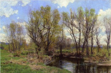  Primavera Lienzo - A principios de la primavera cerca de Sheffield, Massachusetts paisaje Hugh Bolton Jones